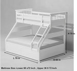 Sheesham Twin/Queen Bunk Bed with 2 Drawer Storage for Bedroom (Rosewood - Brown) 