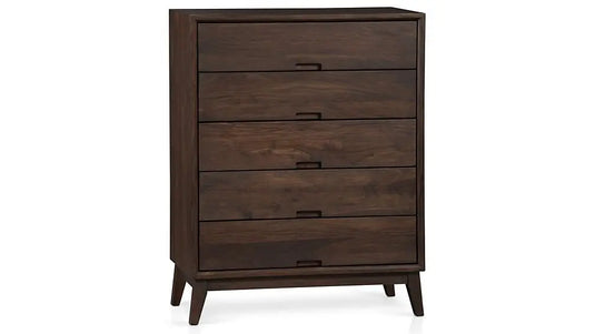 Translation missing: en.APRODZ Mango Wood Storage Cabinet Cruz Chest of 5 Drawers Furniture for Living Room | Brown
