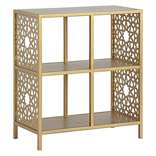 Star Willow 2 Rack Metal Bookcase Gold Powdercoated Finish