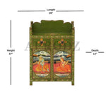 Handpainted Wooden Storage Cabinet Living Room (Multicolor) 