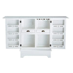 Mango Wood Downer White Bar Cabinet with Wine Glass Storage for Living Room, Standard 