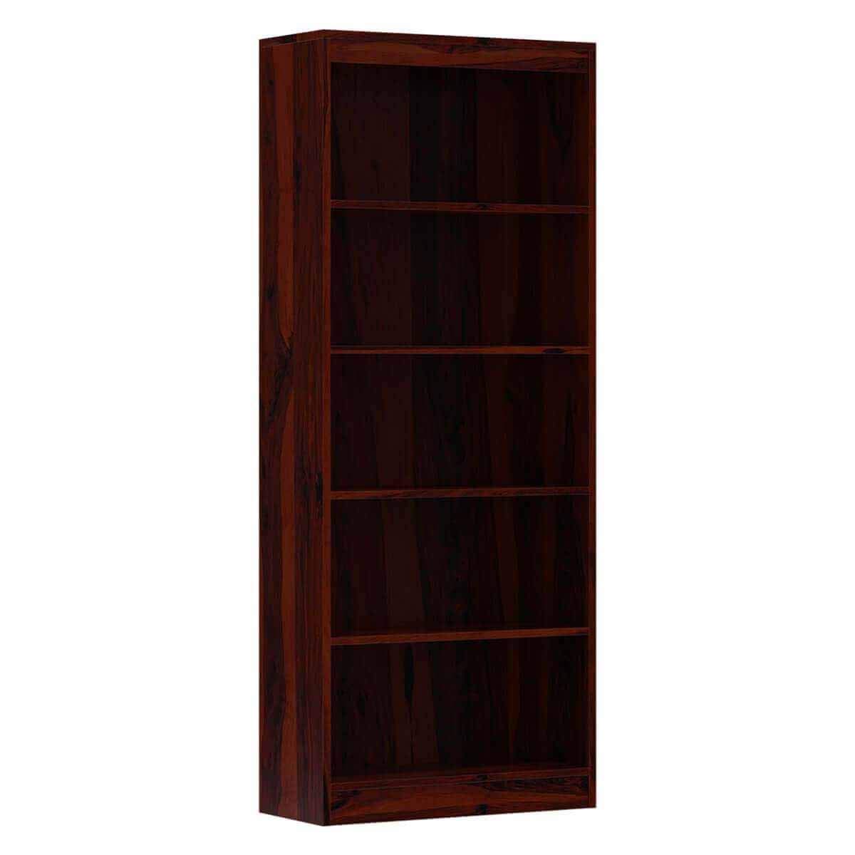 APRODZ Boise Sheesham Wood 5 Shelves Standard Home Office Bookcase