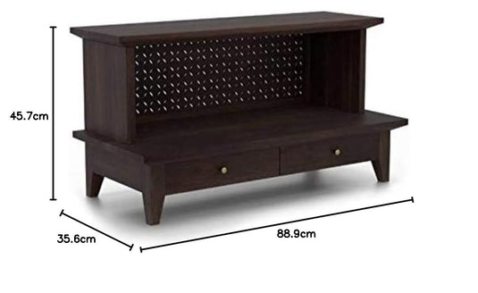 Translation missing: en.Wooden Pooja Temple – Solid Wood Floor-Mount, Polished Finish, 88.9 x 35.6 x 45.7 