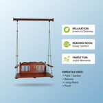 Wooden Jhula for Adults for Home Swing Jhula with Brass Chain and Carving for 