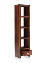 Bookshelf | Sheesham Wood Wooden Storage Organizer | Shelves Bookcase Rustic Durable, Stylish & Compact Design for Home, Office & Living Room | Furniture Organizer Elegant Finish (Brown 2) 