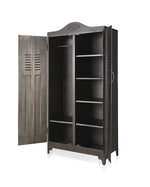 Metal Wardrobe 2‑Door Bedroom Almirah – Space‑Saving Storage Organizer | Dark Grey 