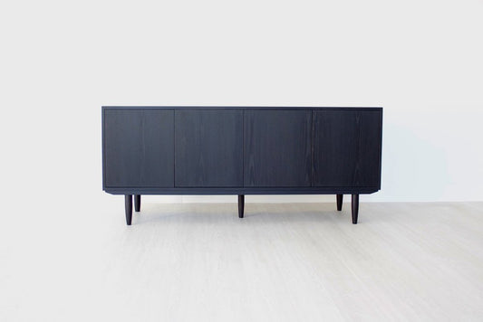 APRODZ Mango Wood Zmiiv Sideboard Storage Cabinet for Living Room | Wooden Cabinet for Kitchen | Navy Blue Finish