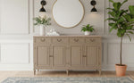 Solid Wood Cancun Storage Sideboard Cabinet with 4 Door and 4 Drawer for Living Room 