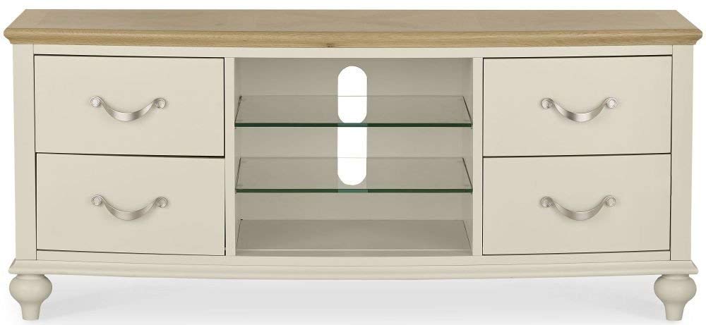 Mango Wood Storage 4 Drawer TV Stand Cabinet for Living Room | Entertainment Unit | White Finish