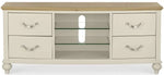 Mango Wood Storage 4 Drawer TV Stand Cabinet for Living Room | Entertainment Unit | White Finish 