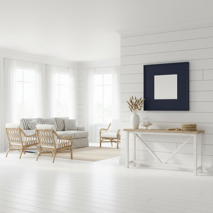 Translation missing: en.Mango Wood Azubu Wall Decorative Mirror Frame| Wooden Mirror | White Finish 