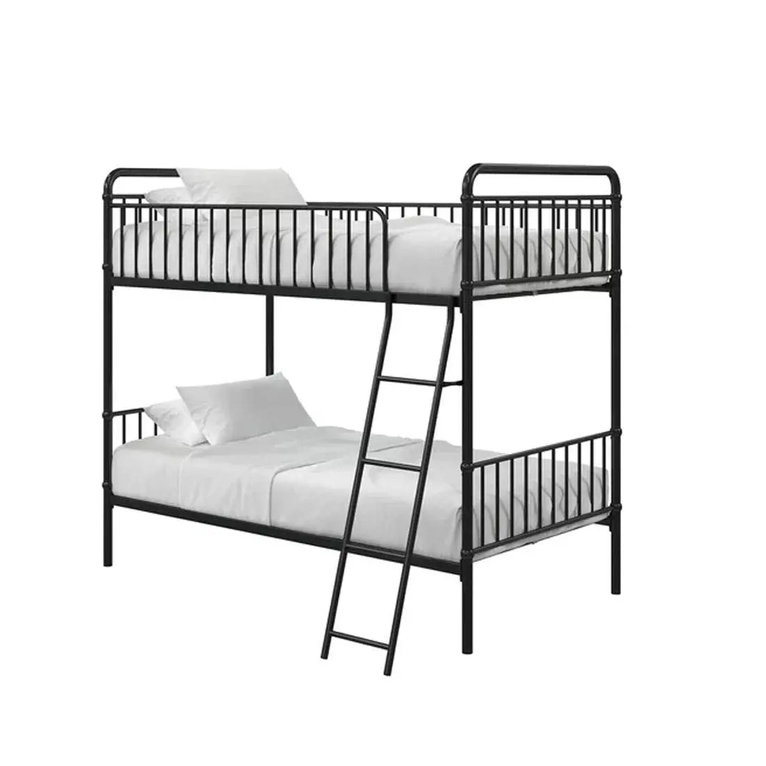 Marks Twin Bunk Bed (Metal - Black Powder Coated) 