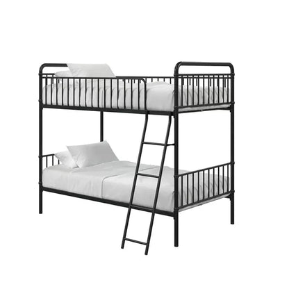 Marks Twin Bunk Bed (Metal - Black Powder Coated) 