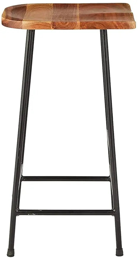 Bar Stool Set of 2 for Home bar, Counter Stool Chair Modern, Shop Industrial Stool with footrest, Black 