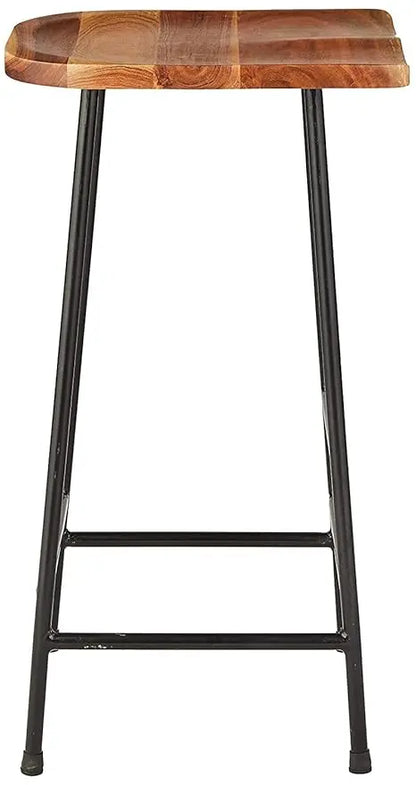 Bar Stool Set of 2 for Home bar, Counter Stool Chair Modern, Shop Industrial Stool with footrest, Black 