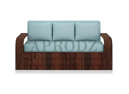 Sheesham Wood Sofa Cum Bed, 3 Seater with Blue Upholstery (75 x69 x30 Inch)  Sheesham Wood Sofa Cum Bed (3 Seater)