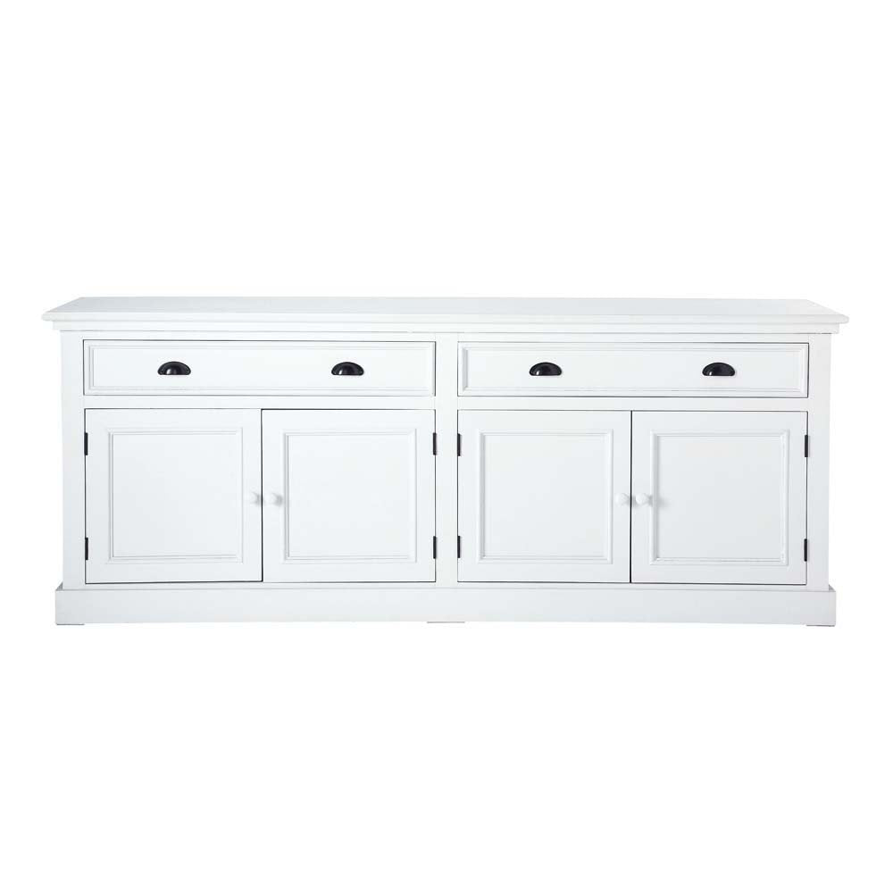 APRODZ Mango Wood Uzhhorod Sideboard Storage Cabinet for Living Room | Wooden Cabinet for Kitchen | White Finish