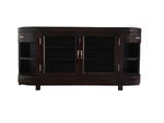 Riera Mango Wood Royal TV Unit for Living Room with Front Door & Side Open Shelves for Storage - Dark Grey Finish (170x45x81) 
