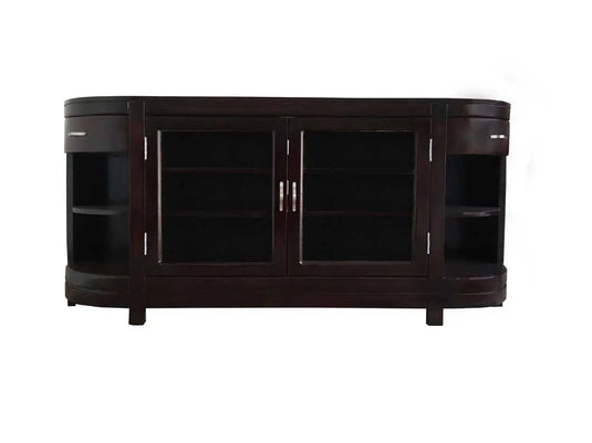 Translation missing: en.Riera Mango Wood Royal TV Unit for Living Room with Front Door &amp; Side Open Shelves for Storage - Dark Grey Finish (170x45x81) 