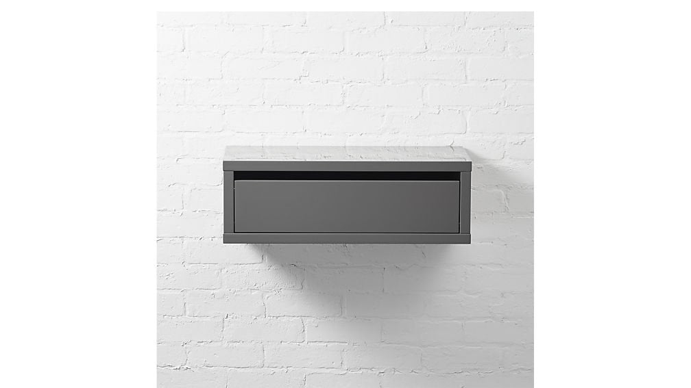 Aprodz Mango Wood Minimal Wall Mounted Storage Wall Shelf for Living Room | Floating Wall Shelves | Grey