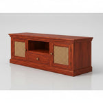 Sheesham Wood and Cane Tv Unit Cabinet | Two Door 