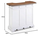 Mango Wood Peetz Royal Stylish Bar Cabinet with Wine Glass Storage for Living Room | Chestnut Finish 
