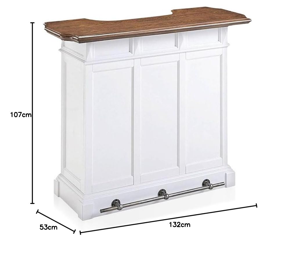 Mango Wood Peetz Royal Stylish Bar Cabinet with Wine Glass Storage for Living Room | Chestnut Finish 