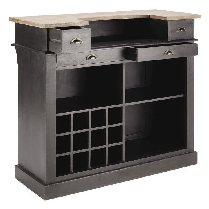 Translation missing: en.Mango Wood Peetz Royal Stylish Bar Cabinet with Wine Glass Storage for Living Room | Chestnut Finish 