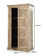 Floreale wardrobe Carved Mango Wood 2-Door Wardrobe rah 