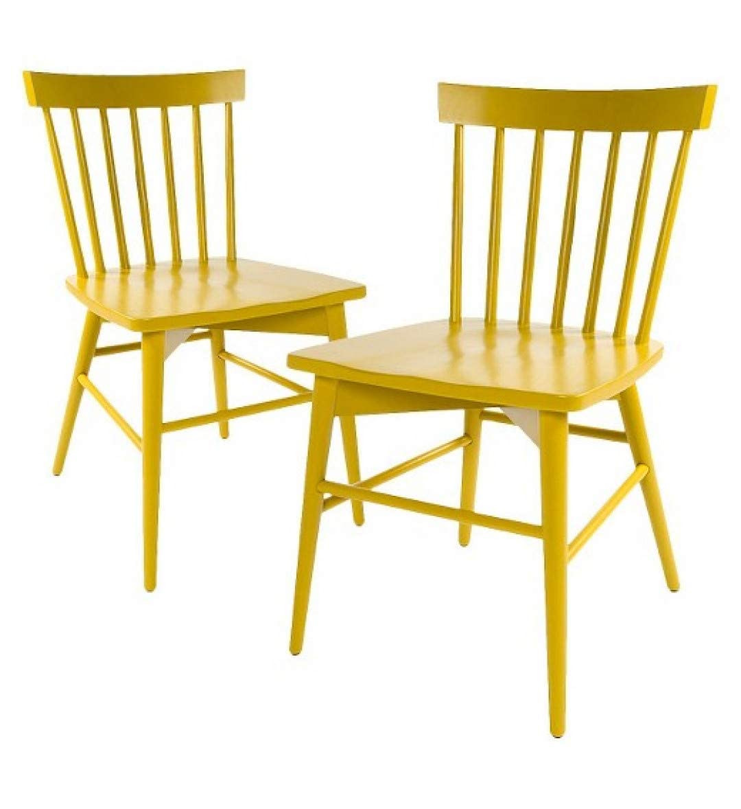 Solid Mango Wood White Dining Chairs for Living Room | Set of 2 Wooden Chair 