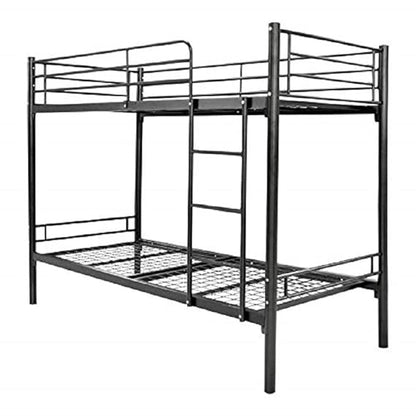 Rylan Single Size Metal Kids Bunk Bed Without Storage Single Bed Furniture for Bedroom Living Room Home (Mild Steel - Black Powdercoated) 