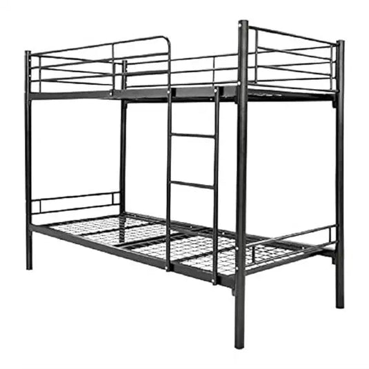 Translation missing: en.Rylan Single Size Metal Kids Bunk Bed Without Storage Single Bed Furniture for Bedroom Living Room Home (Mild Steel - Black Powdercoated) 