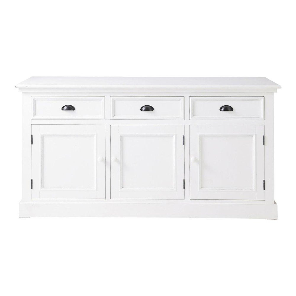 APRODZ Mango Wood Uman Sideboard Storage Cabinet for Living Room | Wooden Cabinet for Kitchen | White Finish