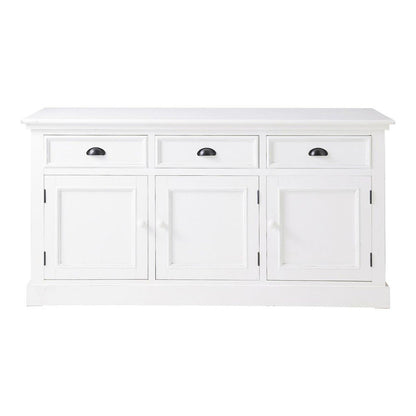 APRODZ Mango Wood Uman Sideboard Storage Cabinet for Living Room | Wooden Cabinet for Kitchen | White Finish