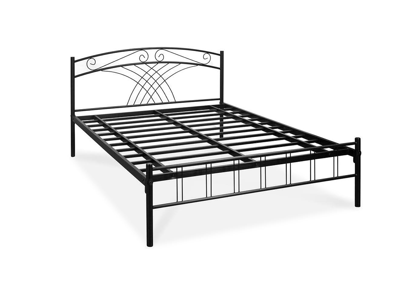 APRODZ Iron King Size Bed for Bedroom Metal Bed (Black Color)