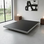 Cowen Floating Bed Frame with LED Lights Metal Slats Underbed Storage Space No Box Spring 