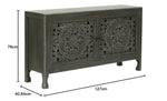 Cabinet for Storage Wooden Furniture | Sideboard Cabinet Living Room | Crockery Cabinet Furniture | Living Room Solid Mango Wood (Grey) 