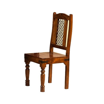 Sheesham Wood Reyk 6 Seater Dining Table Set with 1 Bench & 4 Chairs for Home Dining Room Furniture (Brown Finish) 