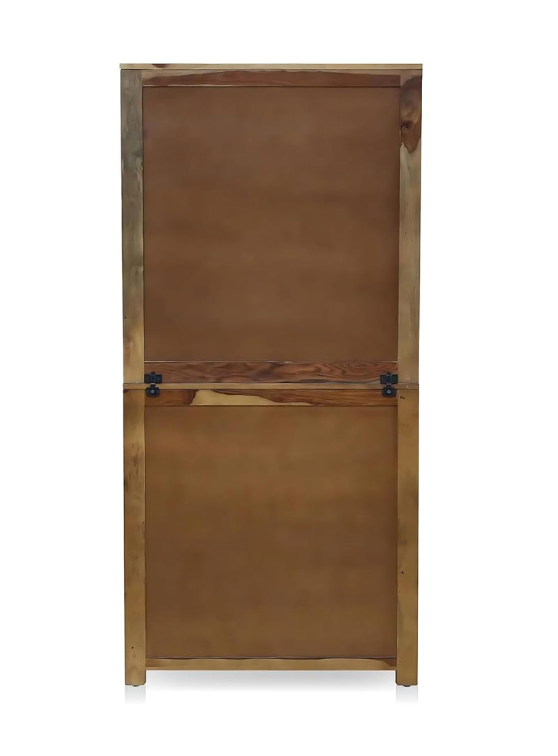 Bookshelf | Sheesham Wood Wooden Storage Organizer | Shelves Bookcase Rustic Durable, Stylish & Compact Design for Home, Office & Living Room | Furniture Organizer Elegant Finish (Brown) 
