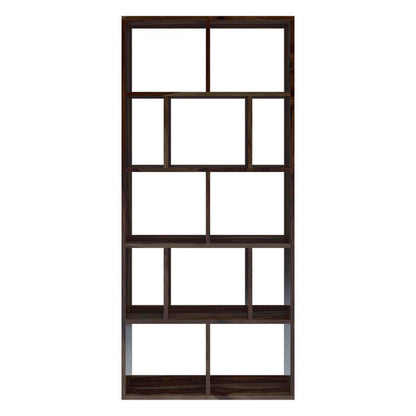 Lizzie Sheesham Wood Asymmetrical Cube Home Office Bookcase