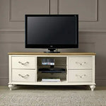 Mango Wood Storage 4 Drawer TV Stand Cabinet for Living Room | Entertainment Unit | White Finish 
