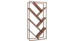 Solid Wood and Steel Warsaw Bookcase for Living Room | Bookshelf | Brown Finish 