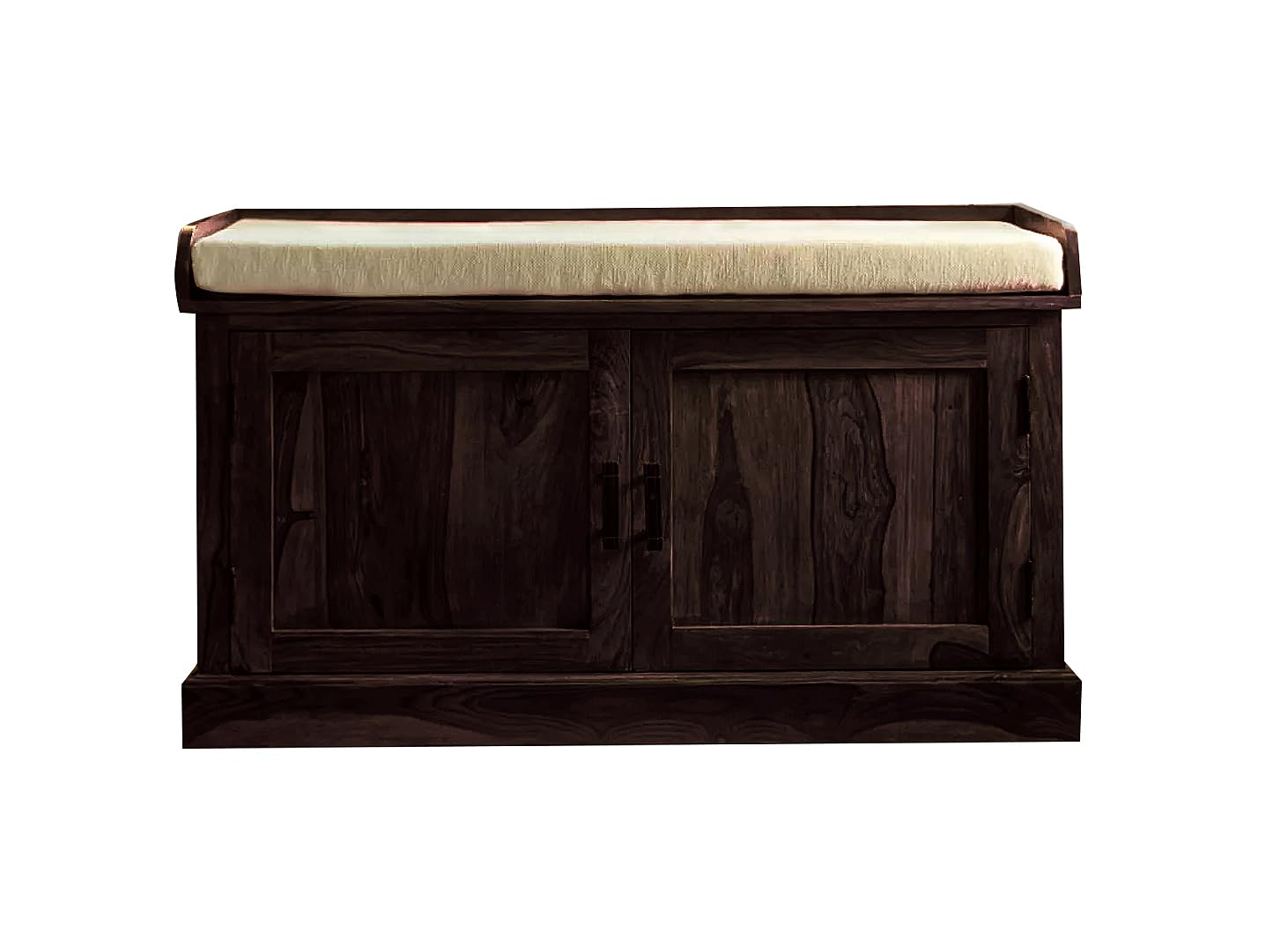 Wooden Multipurpose Cupboard & Shoe Rack – Spacious Storage Cabinet with Seating for Home, Entryway & Living Room (Large, Teak Finish) 