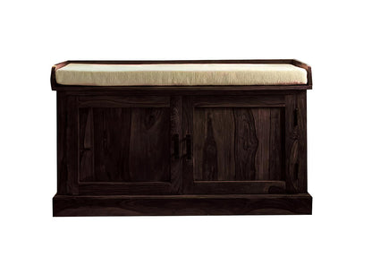 Wooden Multipurpose Cupboard & Shoe Rack – Spacious Storage Cabinet with Seating for Home, Entryway & Living Room (Large, Teak Finish) 