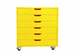 APRODZ Solid Wood Bhesar Drawer Unit on Castors Big Boy for Home | Blue