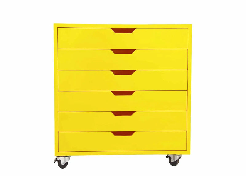 APRODZ Solid Wood Bhesar Drawer Unit on Castors Big Boy for Home | Blue