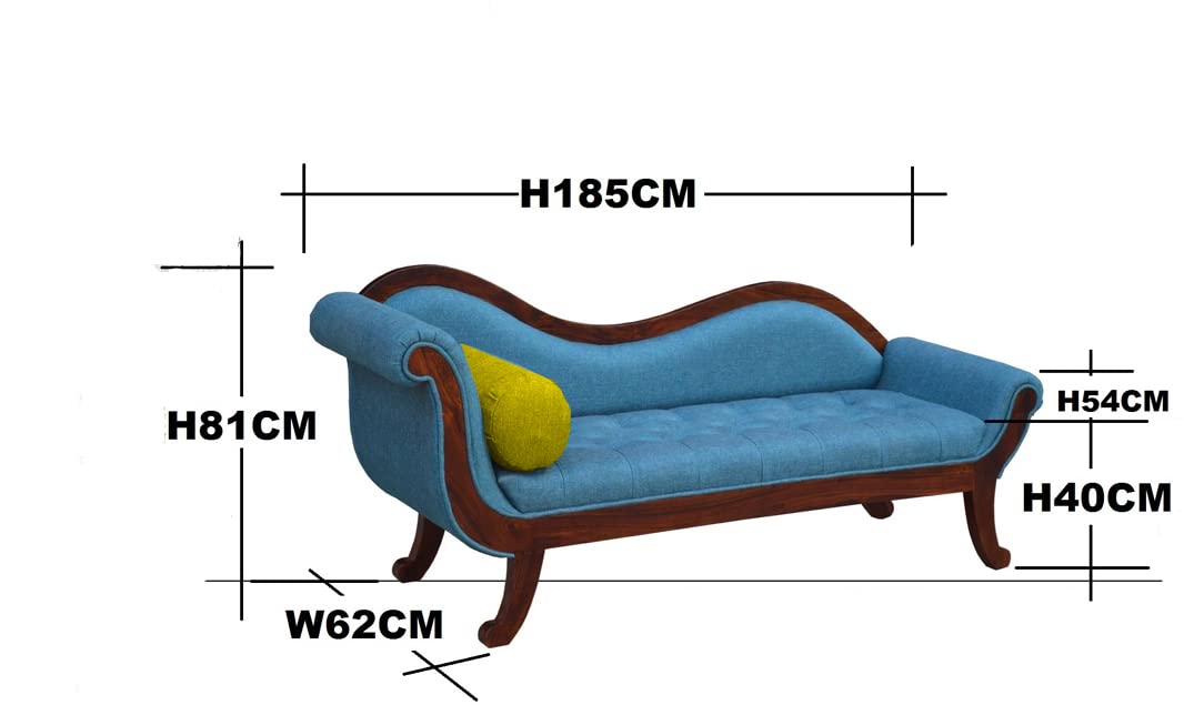 Byzantine Couch Three Seater Upholstery and Sheesham Wood Sofa (Fabric - Ochre Yellow)