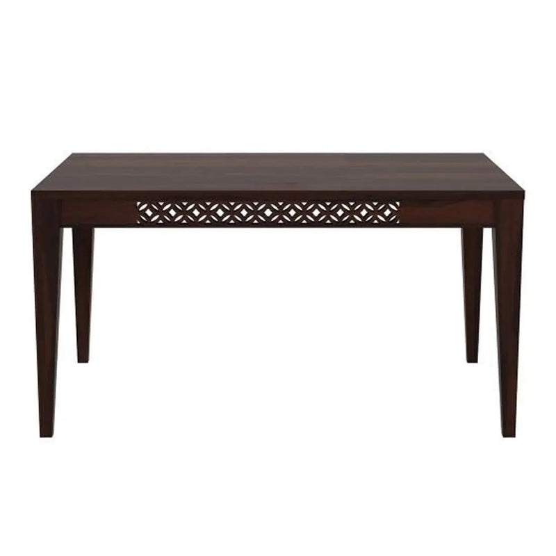 Sheesham Wood Durque 6-Seater Dining Table Set – Premium Wooden Dining Set with Bench for Home, Kitchen & Dining Space (Walnut Finish) 