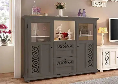 Translation missing: en.Soild Wood Fora Sideboard Storage Cabinet for Living Room | White Finish 