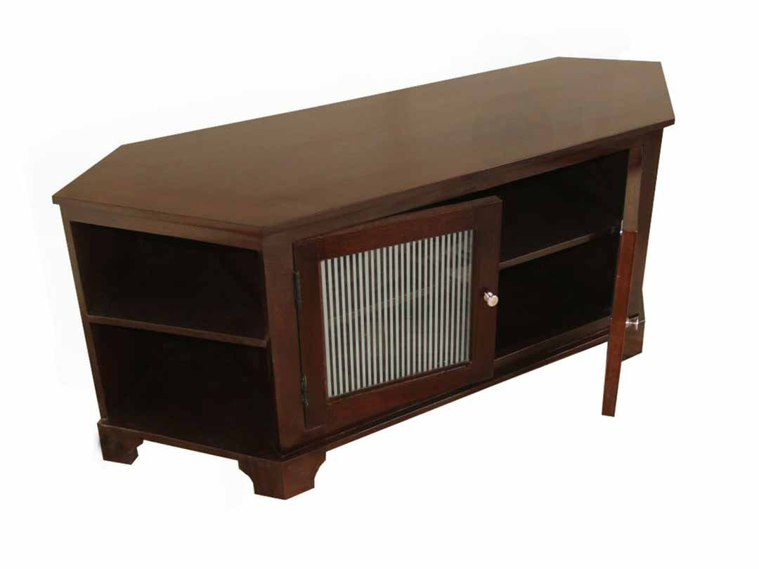 APRODZ Mango Wood Deno TV Stand Cabinet for Home | TV Unit for Living Room | Brown Finish